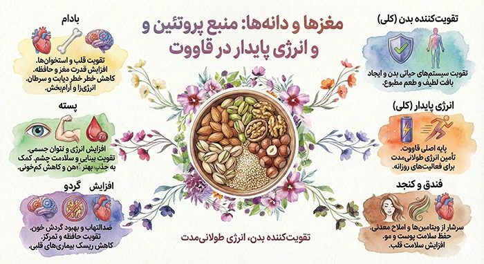 مغزهای مورداستفاده در قاووت